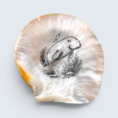 Dugong Engraved Pearl Shell