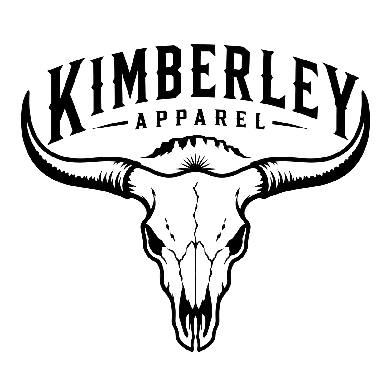 western cattle skull apparel logo transparent